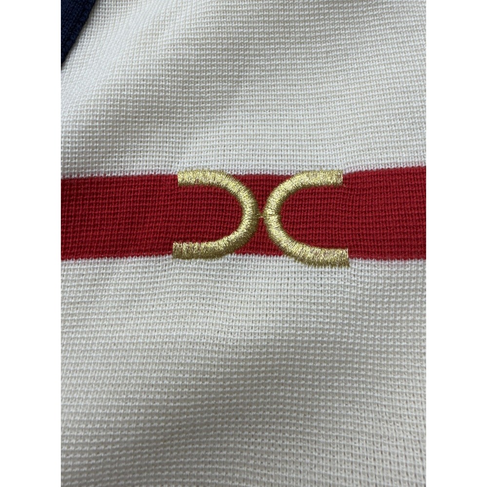 Tricoville Cardigan Sweater Womens 10 Multicolor Stripe Gold Buttons Pockets - Picture 7 of 14